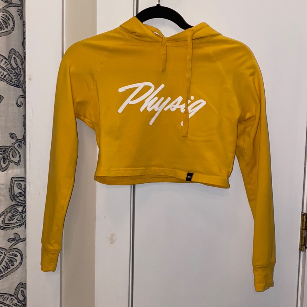 Yellow long sleeve crop top